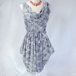 Bebe Women's Gray & Black Cowl Neck Snakeskin Sleeveless Midi Dress -Size Small‎